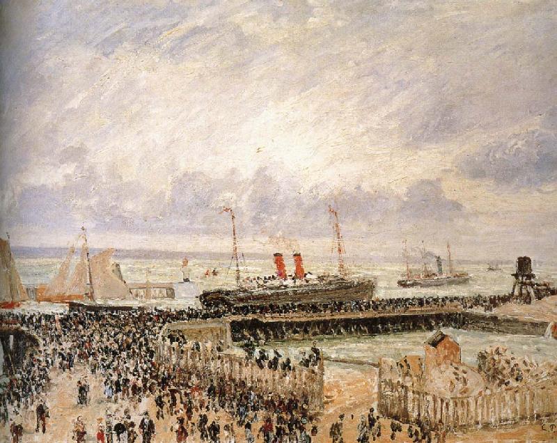 Camille Pissarro Cloudy pier oil painting image